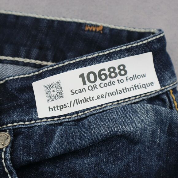 Zanadi Shorts Women 24 Blue Denim Casual Outdoors Preppy Distressed Bermuda - Picture 2 of 14